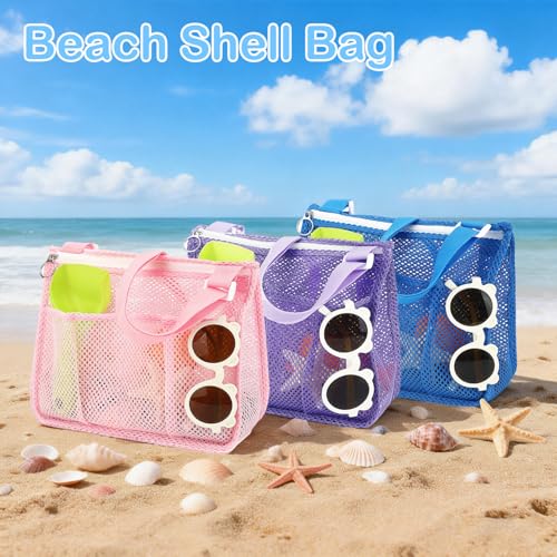 Image of Fammart Mesh Beach Bag for Women, Large Beach Toy Pool Bag with Zipper Pocket, SandProof Cruise Essentials 2026 Family Travel