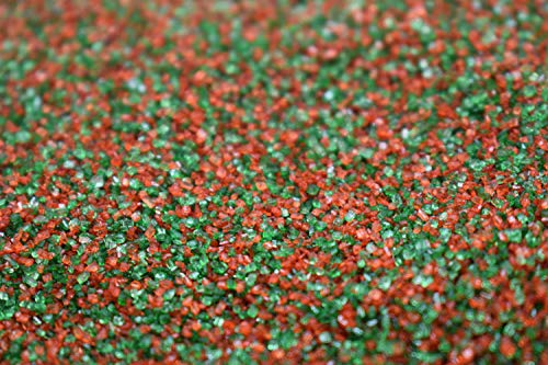 Red and Green Sanding Sugar - 8 oz Resealable Stand Up Candy Bag -Christmas Themed Sanding Sugar for Baking and Decorating - Topping for Desserts and Snacks