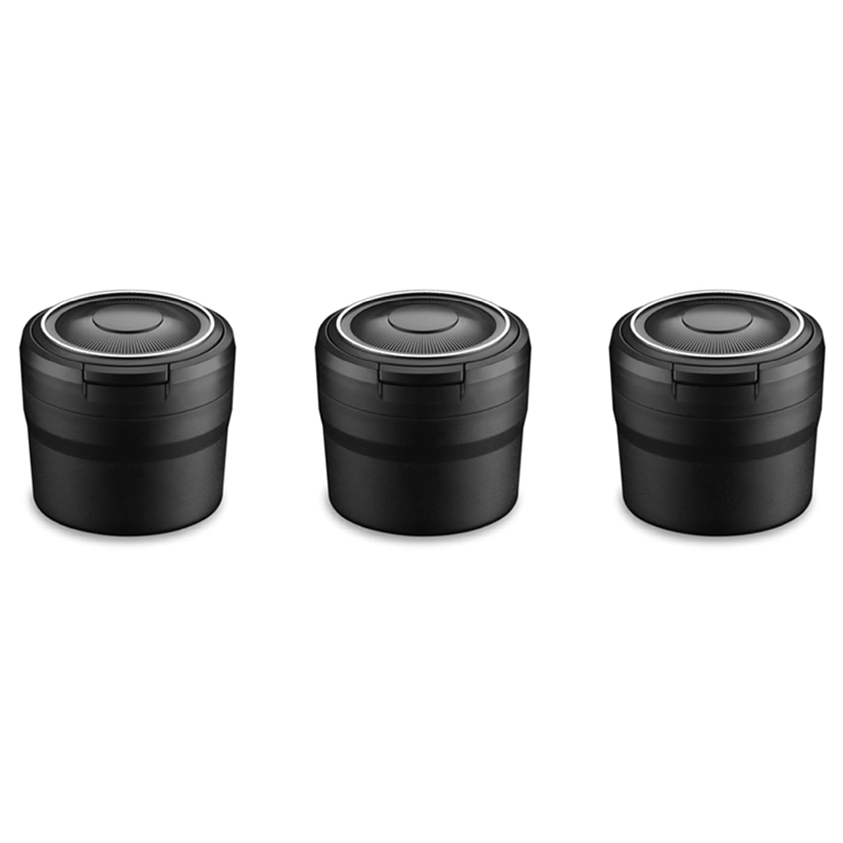 Hndhbfgrt 3X Portable Ashtray with LED Light Auto Cup Holder Ash Tray for Car Smokeless Ashtrays Car Accessories,Black