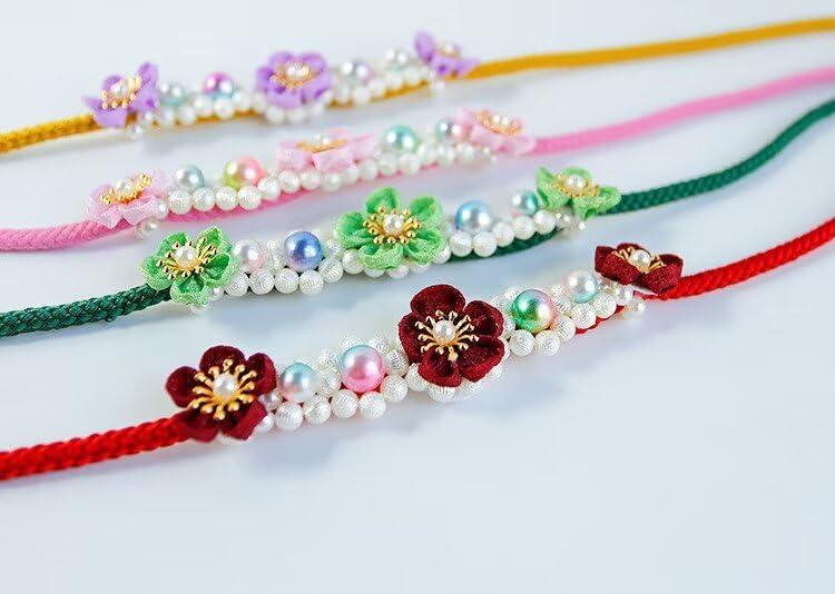 Women Kimono Robe Accessories Cute Floral Decorative Sash Waistband for Traditional Yukata Dress Waist Belt Rope3