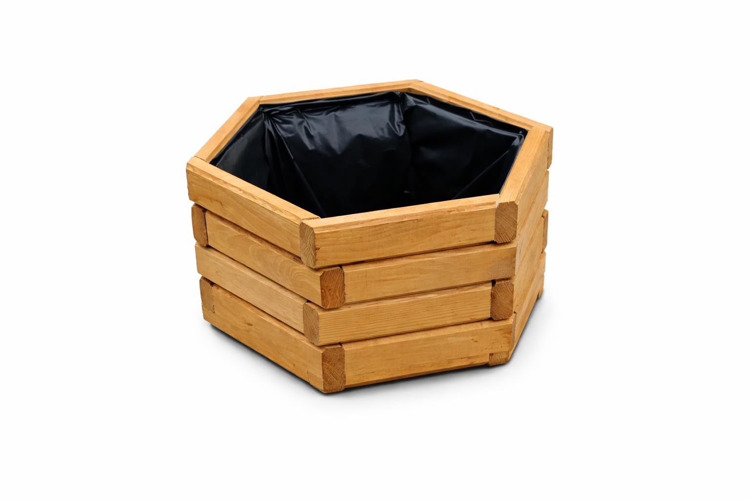 Pflanzkübel Holz (Eiche, 51 x 44 x 28 cm) – Blumenkasten Balkon & Terrasse, Pflanzkasten Wetterfest, Hochbeet Kräuterbeet Garten D26