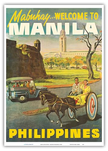 Manila Philippines - Mabuhay (Welcome) - Vintage Travel Poster c.1950s - Master Art Print 10in x 14in