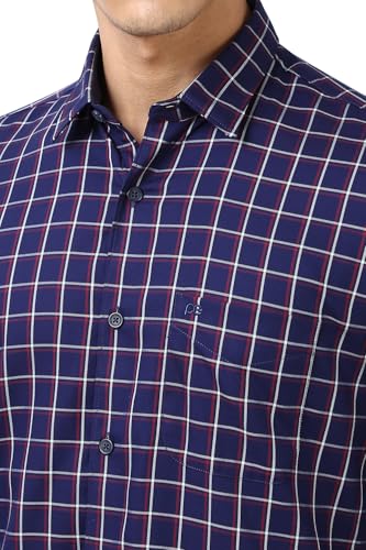 Image of Peter England Men Cotton Premium Checkered Full Sleeve Slim Fit Casual Shirt