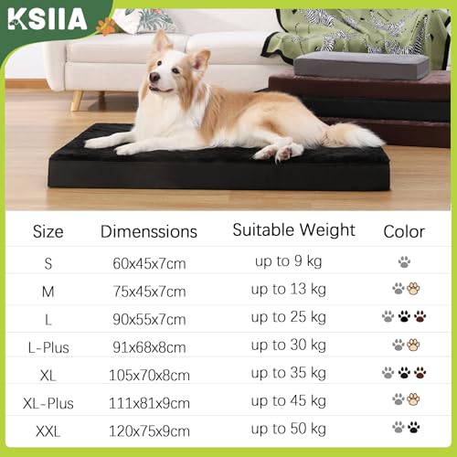 KSIIA Dog Beds Large Washable, Orthopedic Dog Crate Beds with Waterproof Removable Cover, Flat Mattress Non skid Bottom, Pet Beds for Dogs, Grey, 88x55x7cm - Image 6