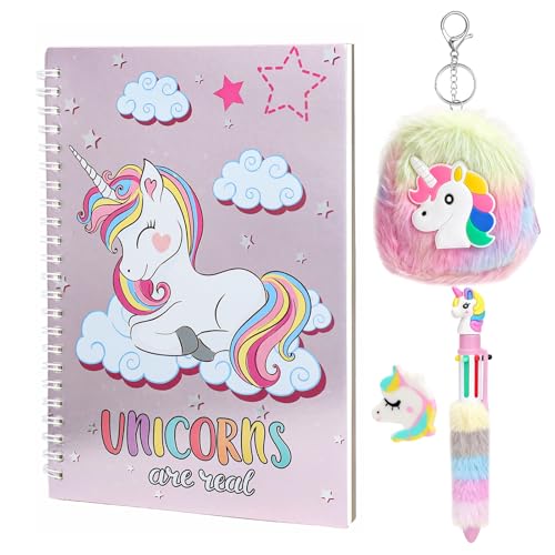 Diario Secreto Niña, Juego de Papelería de Unicornio con Cuaderno A5 Bolígrafo de 6 Colores Monedero de Peluche y Goma de Borrar, Set de Papeleria Unicornio Regalos Niña 5 6 7 8 9 10 Años Diario Secreto Niña, Juego de Papelería de Unicornio con Cuaderno A5 Bolígrafo de 6 Colores Monedero de Peluche y Goma de Borrar, Set de Papeleria Unicornio Regalos Niña 5 6 7 8 9 10 Años