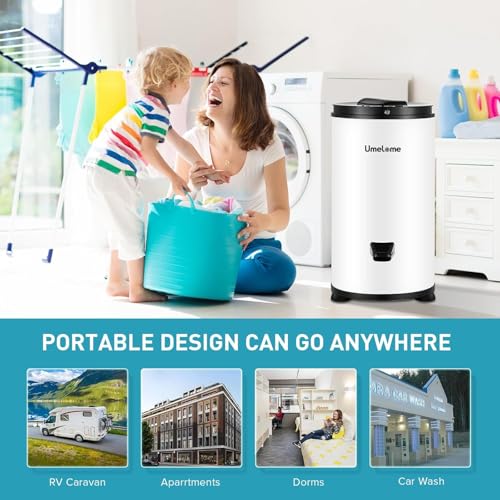 Wäscheschleuder 2800 U/min Umelome, Energie-und Stromsparschleuder wäscheschleudern, 6kg Kleidung vor dem Spinnen, Energieklasse A+++, Weiß