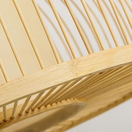 Miniatura 7 de WFZRXFC Lámpara colgante de barra de té semicírculo, iluminación del hogar, estilo chino, cesta de bambú tejida a mano, lámpara colgante de ratán