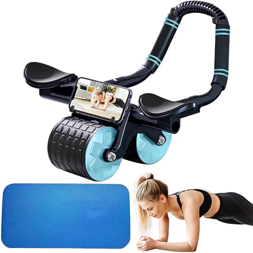 Rodillo Abdominales,Rueda Abdominales-Rueda Abdominal con Rebote Automático y Ruedas Dobles Estables y Soporte para el Codo,Equipamiento Deporte en Casa para el Entrenamiento de Fuerzas Centrales