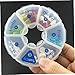 HOODANCOS 7-Compartment Pill Organizer Weekly Storage Container Pp Plastic Round Medicine Storage for Home