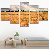SIGNWIN 5 Panel Canvas Wall Art Modern Art Country Dramatic Global Landscape Multicolor Photography for Home Decorations Ready to Hang - 60