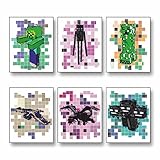 PoyBux Design,Mining Fun Wandkunst-Posterdrucke, ungerahmt, 6er-Set (20.3x25.4 cm), Miner Gamer Themen-Wanddekoration, Gaming-Wandkunst, Raumdekoration für Jungen, Kinderzimmer, Spielzimmer