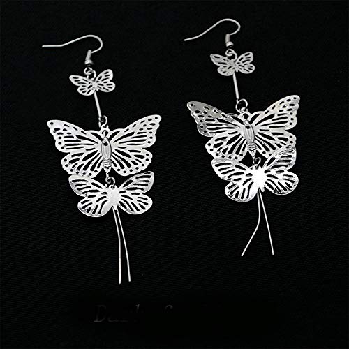 Fashion Women Earrings Vintage Silver Butterfly Long Bohemian Long Chain Drop Dangle Earrings for Women4