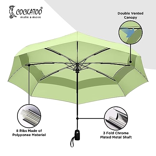 Image of Cockatoo Rain-Guard Automatic Umbrella With 8 Ribs, Material- Polyponee, Umbrella For Women & Men, With Auto Open-Close Button