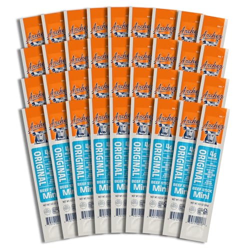 Archer Jerky Beef Jerky Sticks Jalapeno - Grass Fed Beef Sticks Individually Wrapped, Bulk Snack Packs, Gluten Free, Paleo, Keto, Sugar Free - 1 oz (Pack of 36)