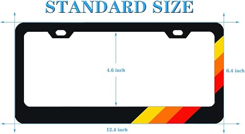 Miniatura 2 de Marco de matrícula de aluminio tricolor de 3 colores compatible con vehículos Toyota, camión, remolque, SUV (amarillo rojo-02)