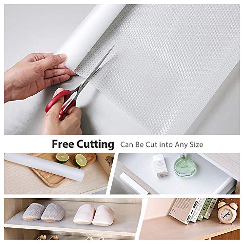 amorus 2 Rolls Shelf Liners, Non Adhesive Cabinet Liner Drawer Liners, Waterproog EVA Material Refrigerator Liners, 17.5 x 5 FT