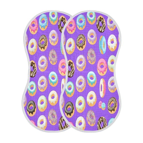 Kigai Donut Baby Burp Cloths Extra Soft and Absorbent Burping Rags Cotton Burping Clothes Baby Washcloths for Newborn Boys Girls - 1 Pack
