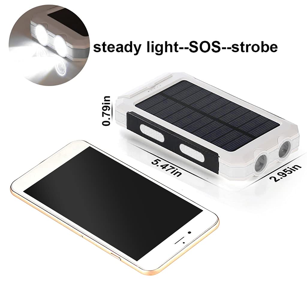 Solar 20000mAh Solar USB Puerto externo para Smartphone con luz LED