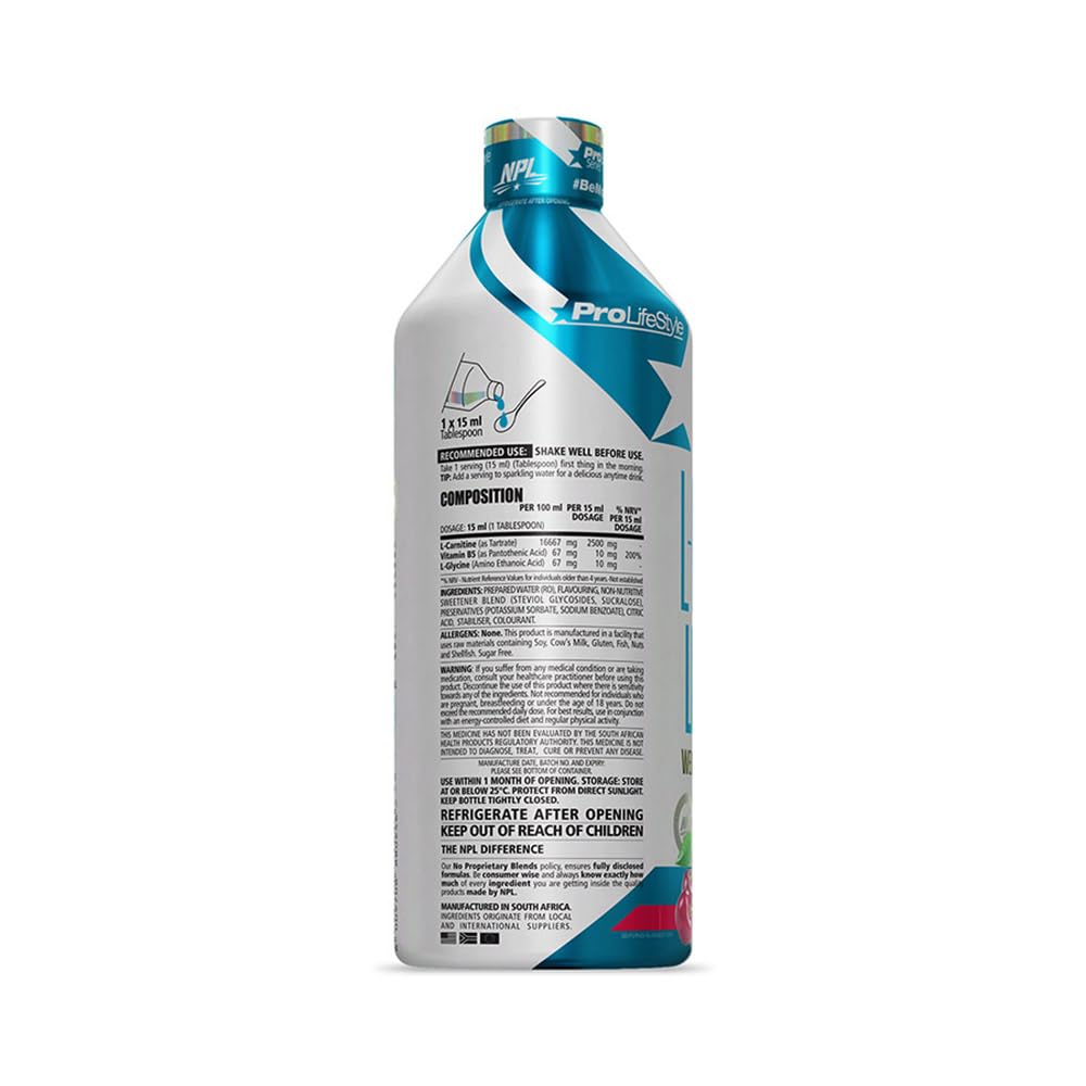 npl l carnitine NPL L-Carnitine Liquid 480ml Wild Cherry : Amazon.co.za: Health & Household