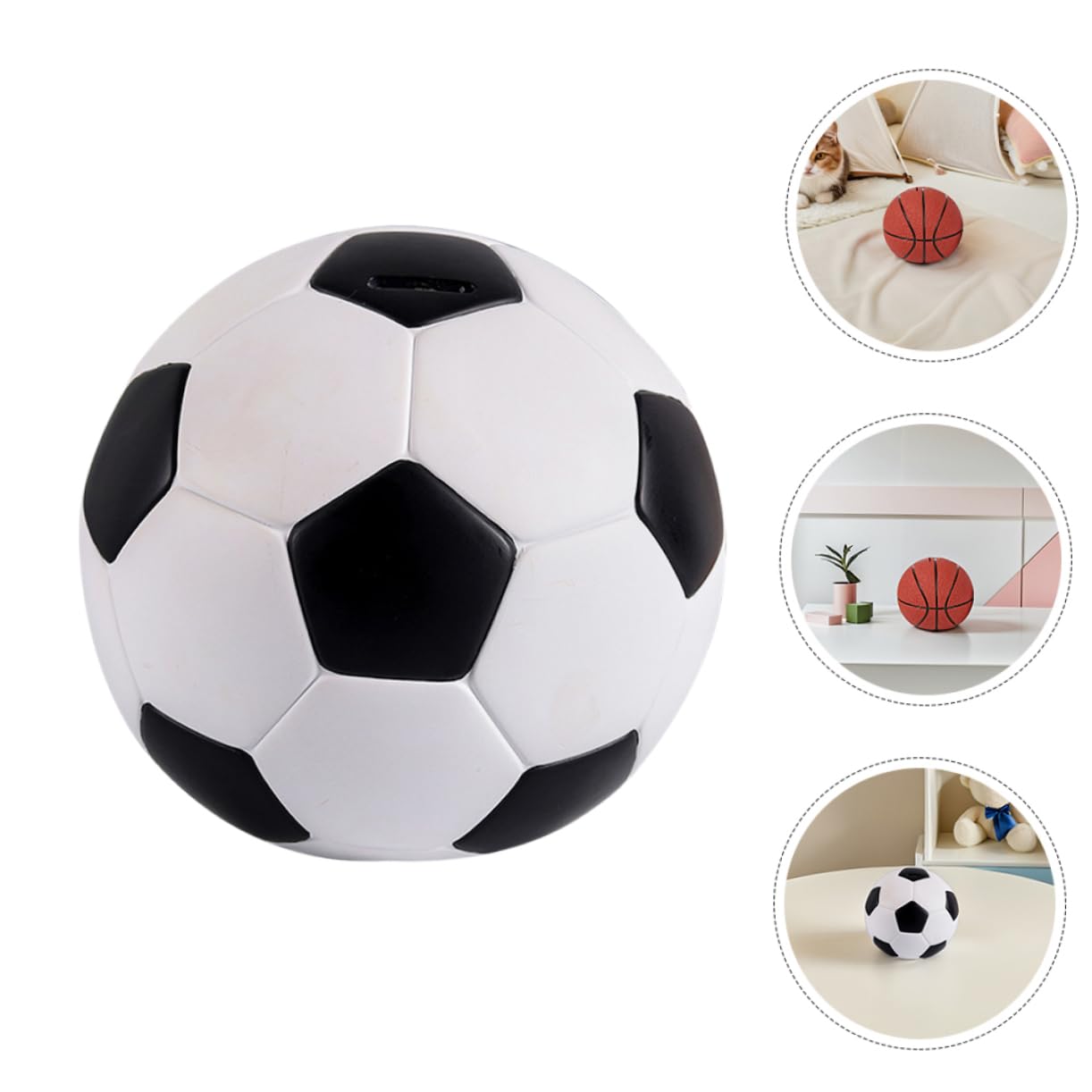 Vinile Salvadanaio 2 Pezzi a Forma di Pallone da Calcio