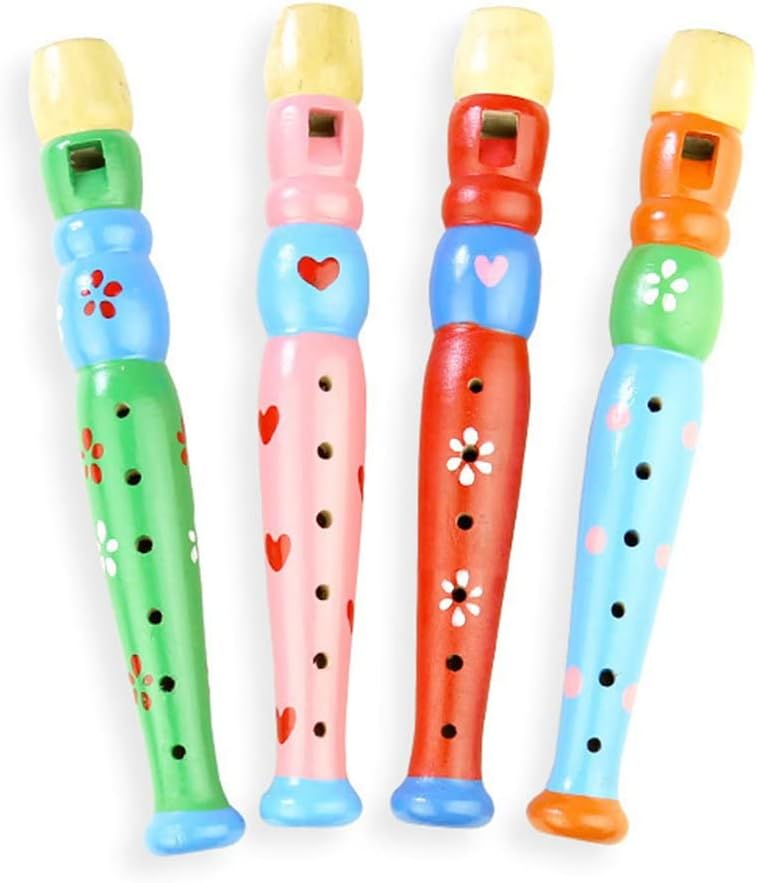 木製ピッコロカラフルフルートサウンド楽器初期教育玩具マルチカラー Cafe Du Jardin Com