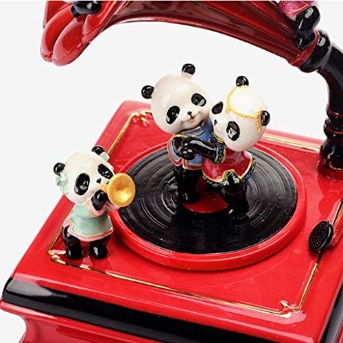 Caja de música de gramófono HQQSC retro para decoración de mesa 4