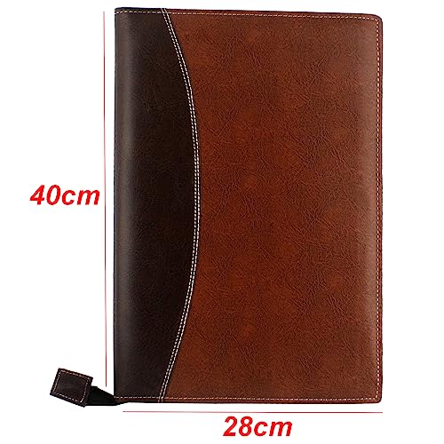 Image of Professional PU Leather Multipurpose B4 Size Document Holder 20 Leafs Zipper File Folder Organizer for Certificates, Marksheets, Degrees, Interview Portfolio, Important Documents (Brown)