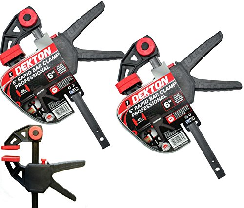 DEKTON DT40502 - Abrazadera de barra rápida profesional, color negro y rojo, 15,24 cm