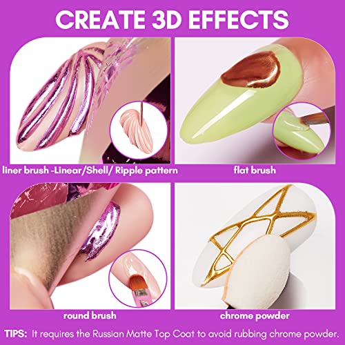 Makartt 3D Nail Foil Glue, 8Ml Foil Transfer Gel Foil Adhesive Glue For Nail Foil Sheets, Nail Foil Kit For 3D Gel Nail Art Linear/Shell/Ripple Design Manicure Salon Diy Uv Lamp Required #TOP1