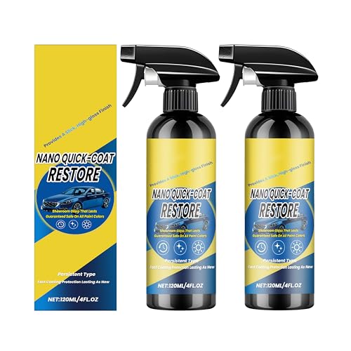 Gyonwt 2PCS Nano Quick-Coat Restore Quick Coat Restore Coating Spray Advanced Automobile Quick-Acting Coating Agent Multi-Functional Coatings Renewal Agent Spray with Dust Proof for Car