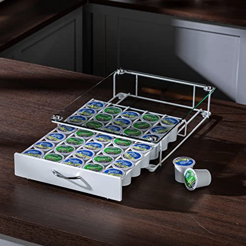 Flagship Coffee Pod Holder For Keurig Pods K Cup Organizer K Cup Holder For Counter Glass Top Elegant White #TOP6