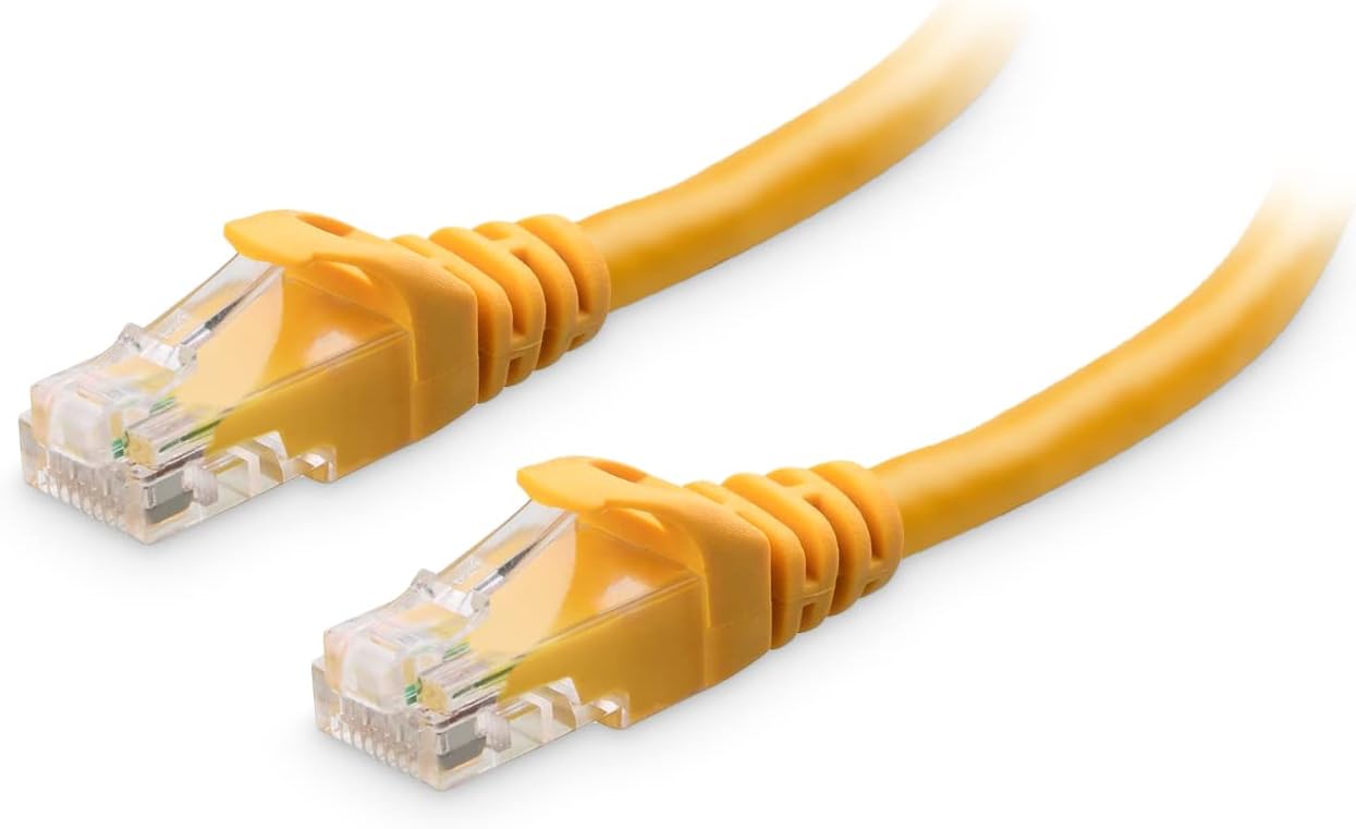 10Gbps Snagless Cat 6 Ethernet Cable - 5ft, Cat 6 Cable, Cat6 Cord, Ethernet Cord, Yellow