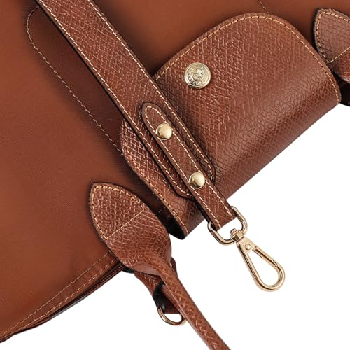 Image of Bag Leather Strap Replacement Adjustable Crossbody Shoulder Straps for Small Medium Large Pouch, No Damage Conversion Kits Accessories(Small Medium Large-Brown-Gold)