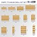 276pc Titanium Twist Drill Bit Set with S2 Bits 135° Tip High Speed Steel, Size from 1/16