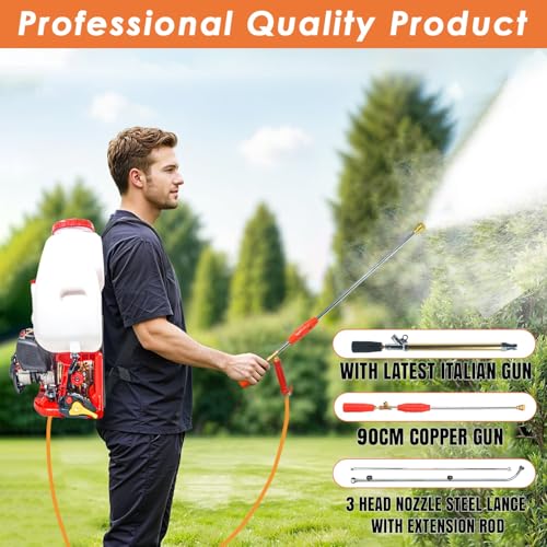 Image of OEM 25L Engine Power Sprayer Agricultural High Pressure Backpack Sprayer | 4-Stroke Gx35 Engine | Ideal For Pesticides And Insecticides | Low Fuel Consumption,Red
