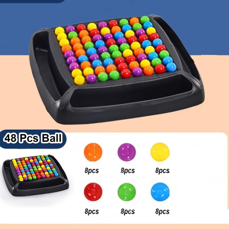 Image of Rainbow Ball Chess Board Game for Kids | Puzzle Magic Ball Matching Game with 48 Colored Balls | Family Game for 2-4 Players | Educational Indoor Games & Learning Toy for Boys and Girls