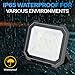 Leddictive 2 Pack LED Flood Lights Outdoor, 100W 10000LM Super Bright Floodlight Outside Work Light with 5.9FT Plug, IP65 Waterproof 6000K Outdoor LED Flood Light for Garage, Yard, Lawn, Garden