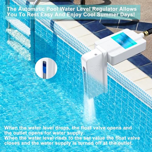 GANDONE Pool Water Leveler Auto Fill, Automatic Inground Pool Filler for Water Level Control White