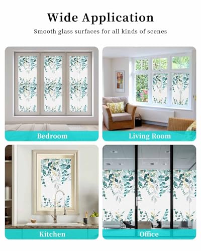Película decorativa de privacidad para ventana Teal Eucalyptus 17.7x78.7 pulgadas miniatura 7