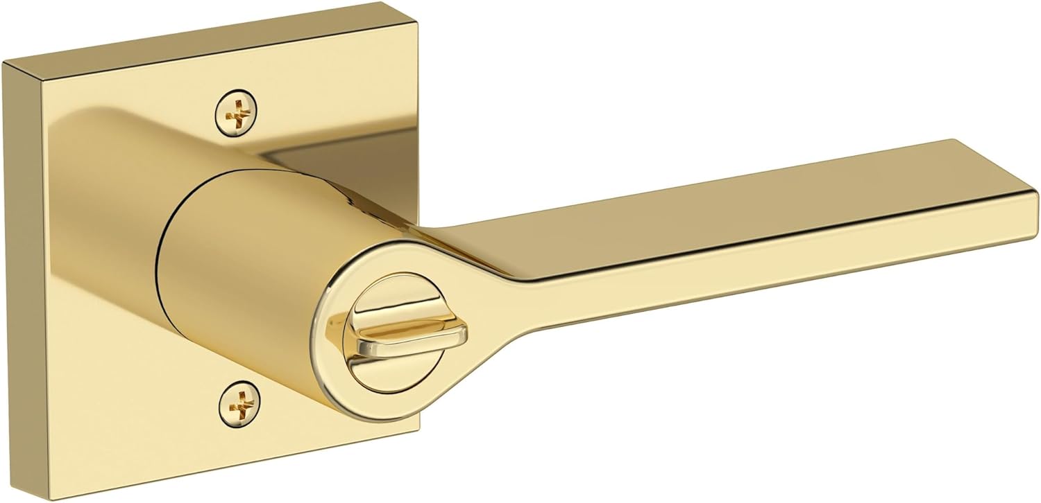 Baldwin EN.ANA.R.CSR Anaheim Hills Single Cylinder Keyed Entry Door Lever Set with Contemporary Square Rose from the Reserve Collection - Satin Nickel
