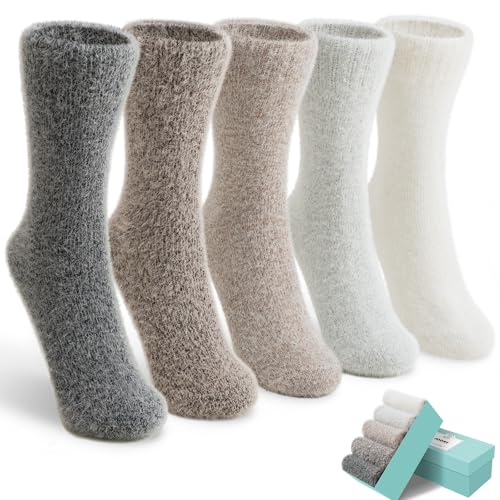 Image of SISOSOCK Cozy Womens Fuzzy Socks,Soft Push Wool Socks,Warm Gifts for Women