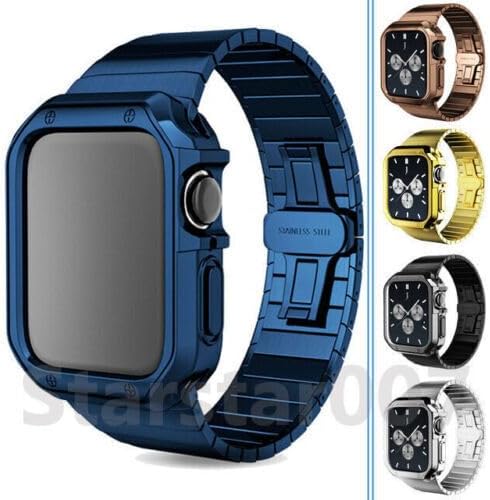 Generic Compatible with Watch 41mm (Color: Starlight Metal Watch Band Strap case + Soft Front Silicon Case