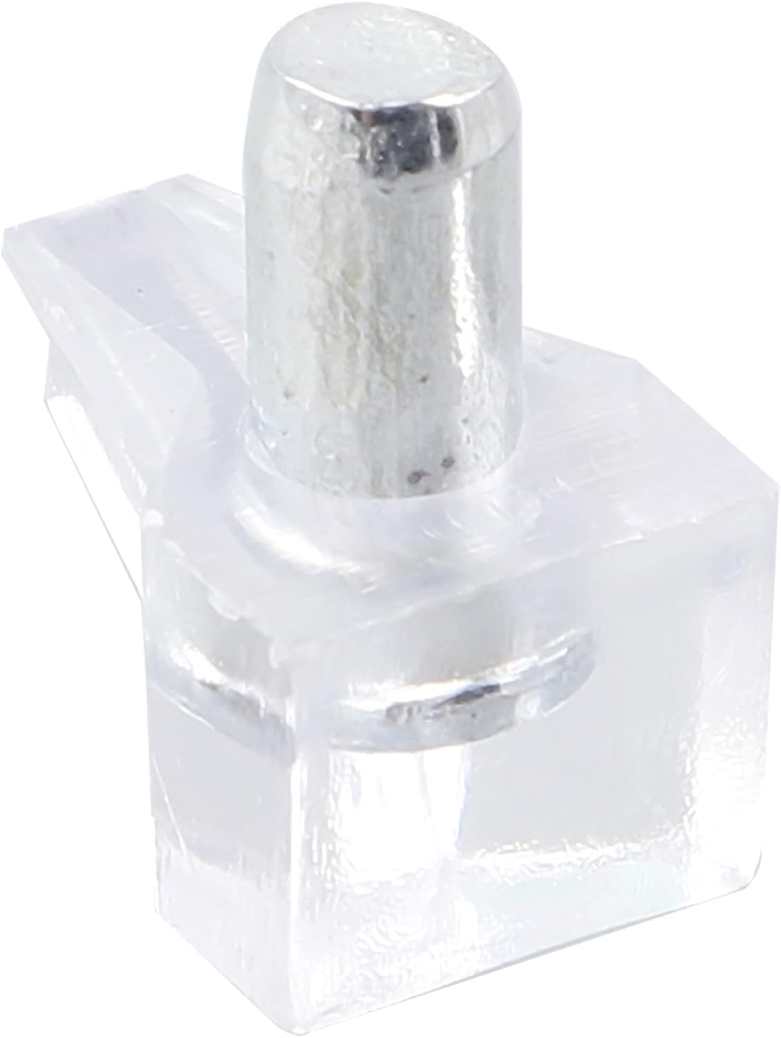 50pc Transparent Plastic Shelf Support Pegs with Metal Pins for Kitchen Cabinets, Cupboards, Wooden and Glass Shelves