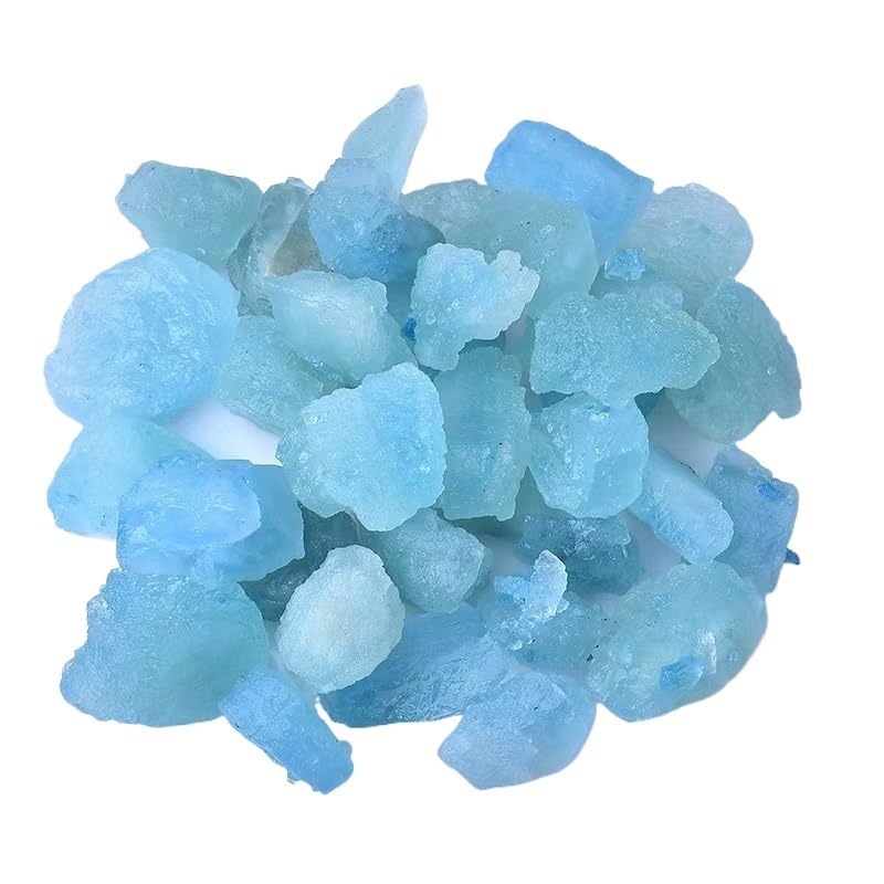 100g Natural Crystal Raw Stone Aroma Diffuser - Demagnetization Purification Color Mineral Energy Stones(Aquamarine,3-5cm)