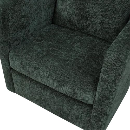 Sillón giratorio contemporáneo verde con tela suave miniatura 6