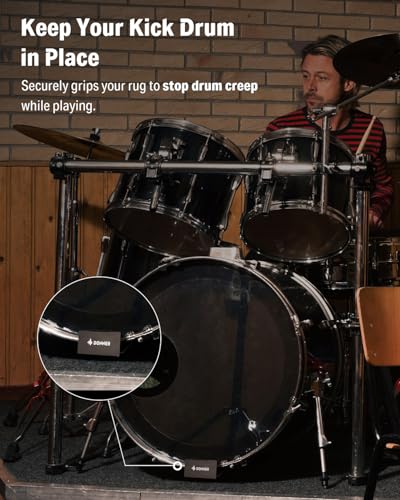 Donner Bass Drum Anchor, Kick Drum Stopper, Anti-Slip Drum Accessory, Works on Drum Rugs, Mats, Carpets, Floor, Portable Drum Stabilizer, Lightweight, Black - image 2