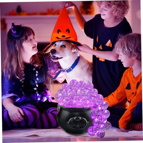 Caldero de Halloween con bolas transparentes y luces para manualidades 6