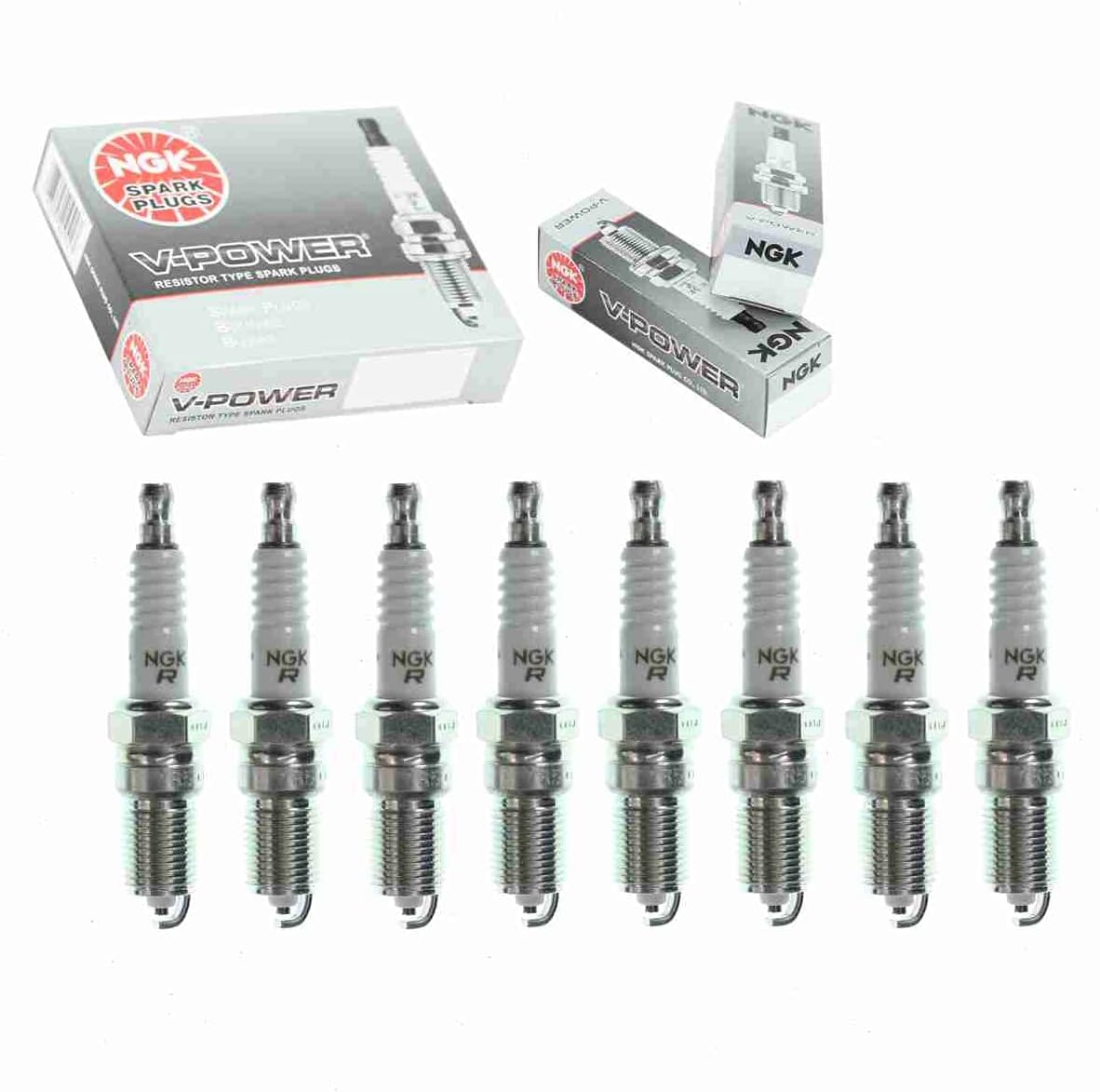 8 pc NGK V-Power Spark Plugs compatible with Chevrolet Avalanche 5.3L 6.0L V8 2007-2013
