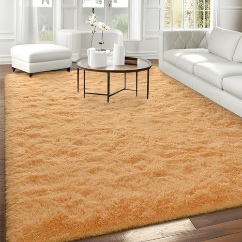 Listado y reviews de Loseta para habitacion los 10 mejores. 33 FALARK - Alfombras de área súper suaves para recámara, sala de estar, 4 x 6 pies, color naranja pálido, esponjoso, para habitación de niñas, habitación de los niños,...