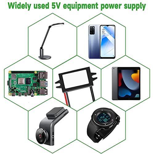 Greluma 1 Stück Wasserdichter 12V bis 5V 3A Konverter, Typ C USB C DC-DC Step-Down-Modul-Netzteil kompatibel mit Raspberry Pi 4, Handy, Auto